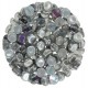 Czech 2-hole Cabochon beads 6mm Crystal Underlit Tahiti